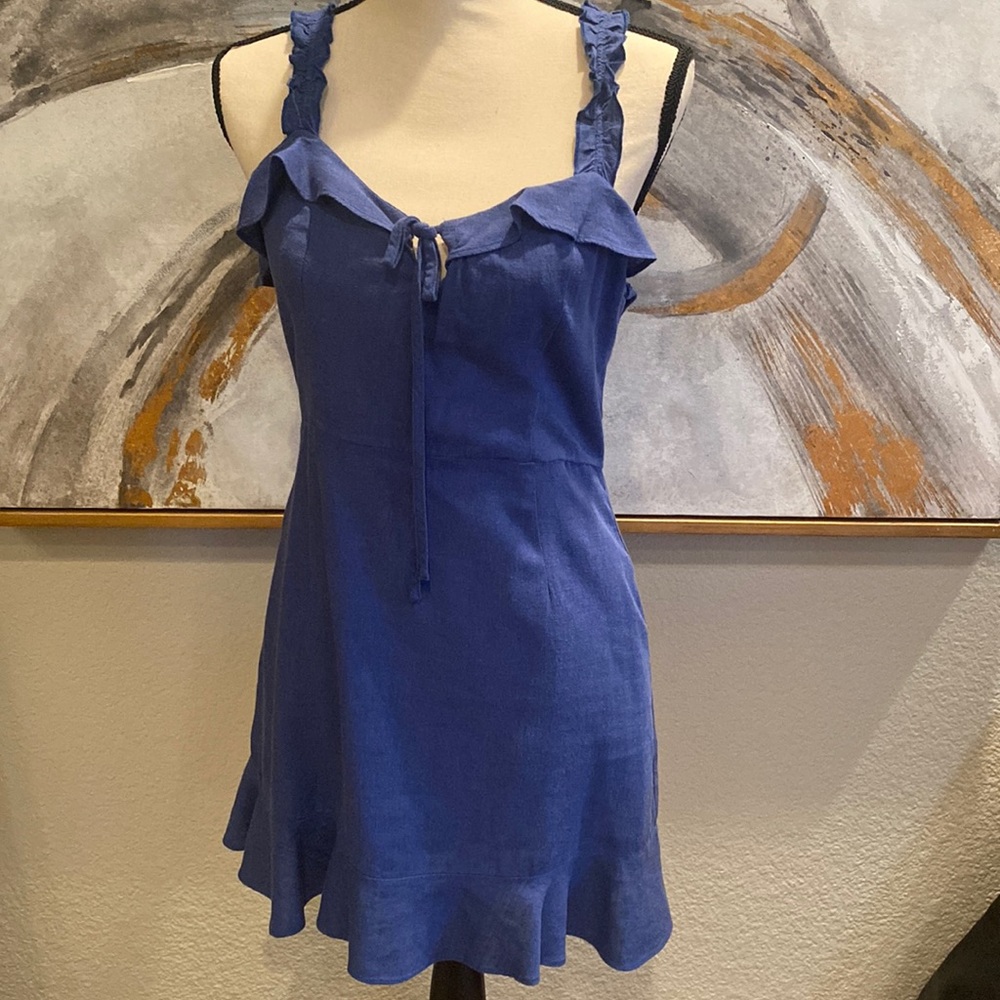 Sundress denim like fabric color blue, size medium